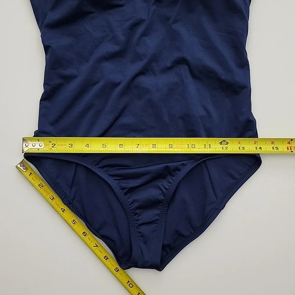 NWT Nike Women's One Piece Scoop Back Performance Swimsuit Navy Medium - Picture 12 of 15
